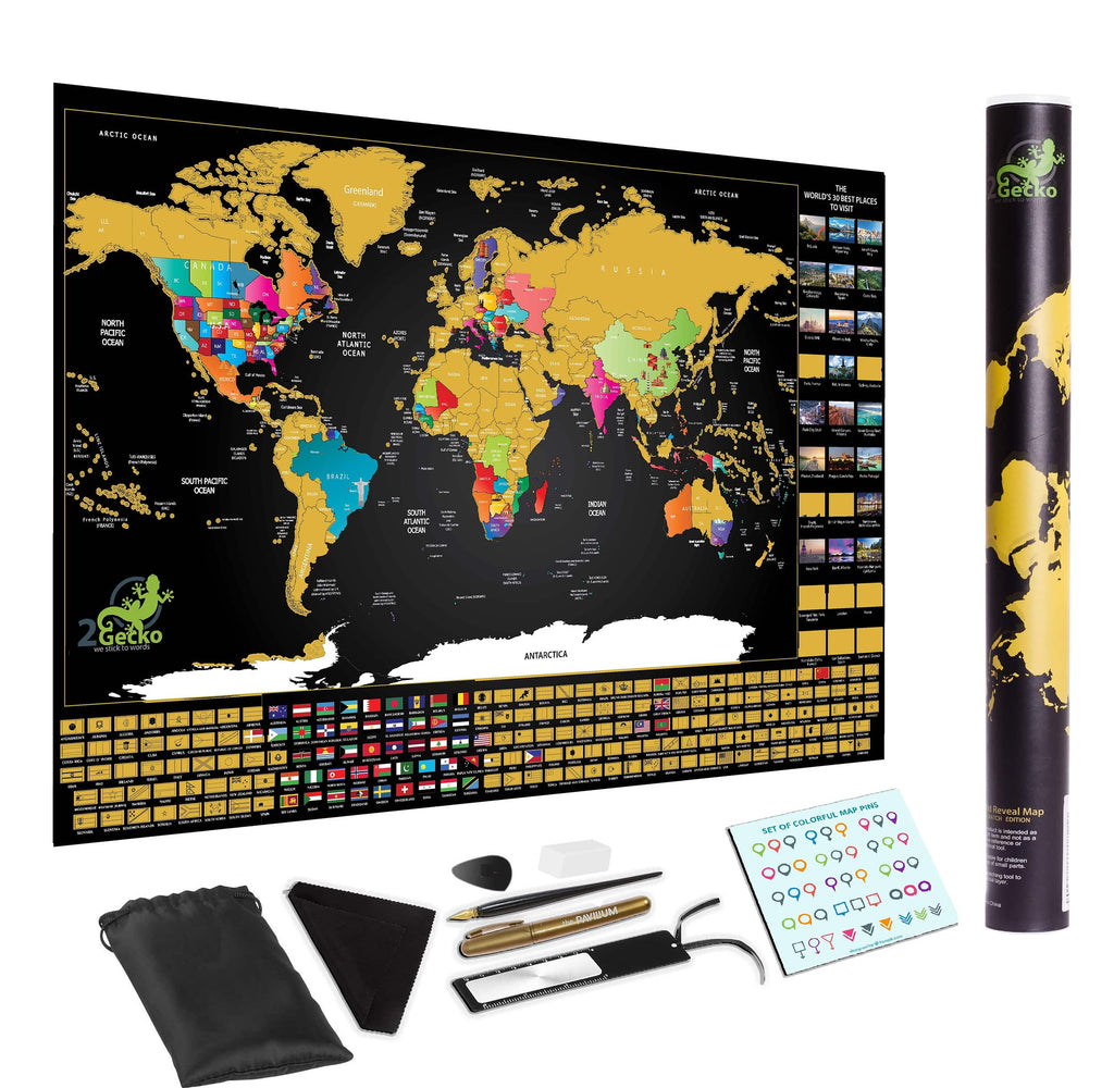 World Scratch Map Deluxe with Flags Shop Mapworld