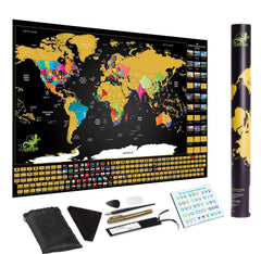 World & Flags Deluxe Scratch Map (New Edition 2021) 810 x 610mm