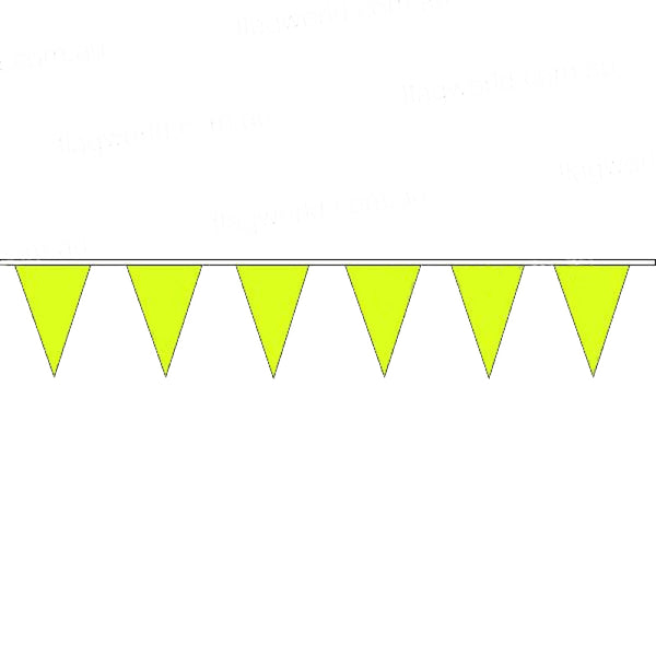 Pennant Bunting Fluoro Yellow No 6 - Vinyl - 100m