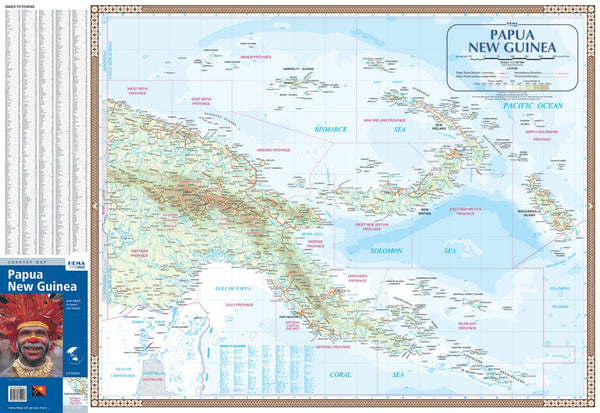 Papua New Guinea (PNG) Hema Map Laminated